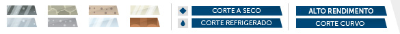 Materiais | Corte a Seco - Corte Refrigerado | Alto Rendimento - Corte Curvo